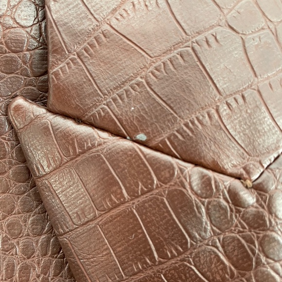 Veronica Beard Cooke Dickey Blazer in Brown Faux Crocodile Vegan Leather Size 2 - Picture 16 of 16